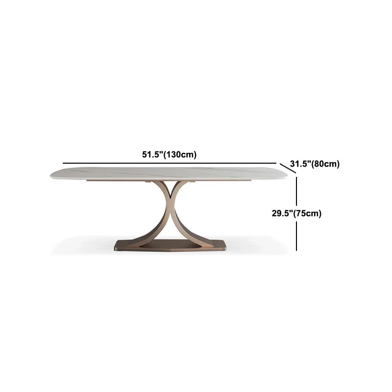 Set da pranzo con piano pietra sinterizzata nordica Set tavolo da pranzo rettangolare 1/4/5/6 pezzi Clearhalo