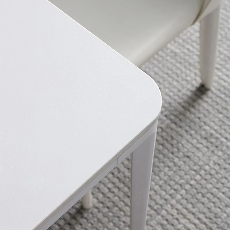 Set da pranzo con piano pietra sinterizzata stile designer Set tavolo da pranzo rettangolare 1/4/5/6/7 pezzi Clearhalo