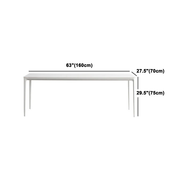 Set da pranzo con piano pietra sinterizzata stile designer Set tavolo da pranzo rettangolare 1/4/5/6/7 pezzi Clearhalo