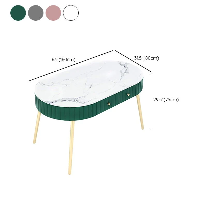 Set da pranzo con piano pietra sinterizzata bianca ovale da 4/5 pezzi per la casa Clearhalo