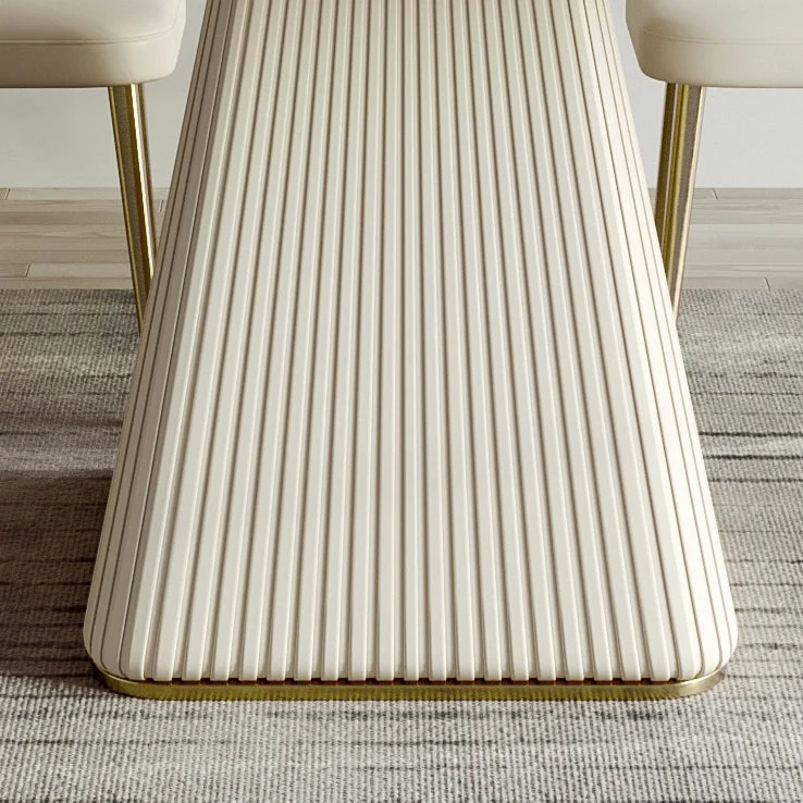 Set da pranzo con piano pietra sinterizzata nordica Set tavolo da pranzo rettangolare 1/4/5/6/7 pezzi Clearhalo