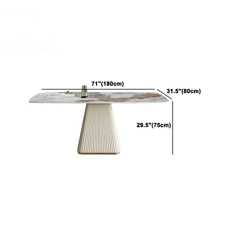 Set da pranzo con piano pietra sinterizzata nordica Set tavolo da pranzo rettangolare 1/4/5/6/7 pezzi Clearhalo