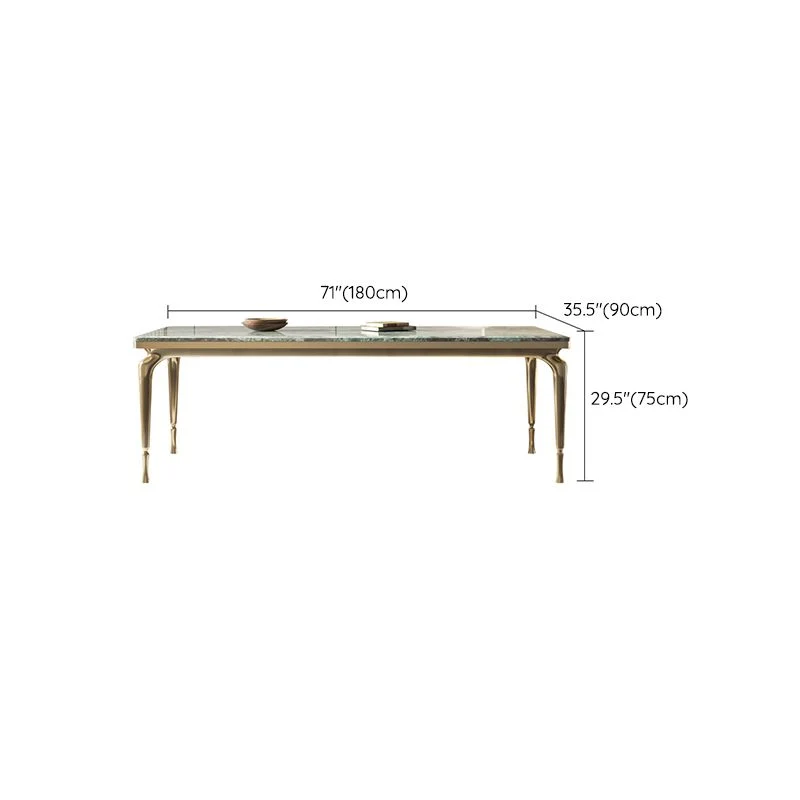 Set da pranzo con struttura metallo con piano pietra verde glam da 1/4/6 pezzi per la casa Clearhalo