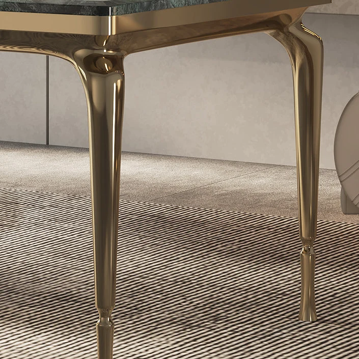 Set da pranzo con struttura metallo con piano pietra verde glam da 1/4/6 pezzi per la casa Clearhalo