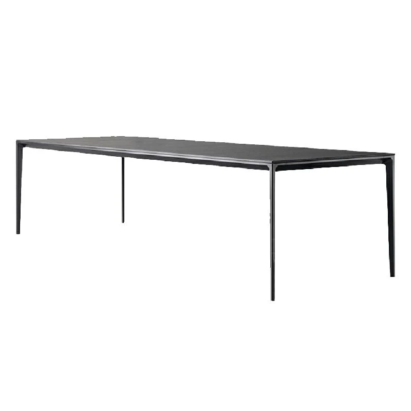 Set da pranzo contemporaneo da 1/4/5 pezzi, mobili rettangolari pietra nero Clearhalo