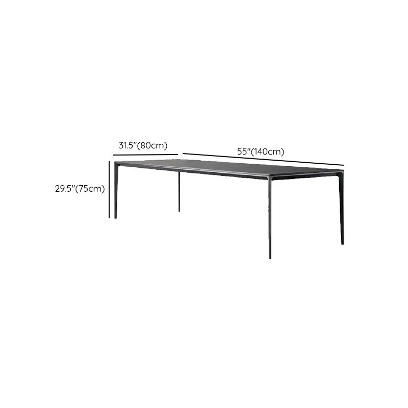 Set da pranzo contemporaneo da 1/4/5 pezzi, mobili rettangolari pietra nero Clearhalo