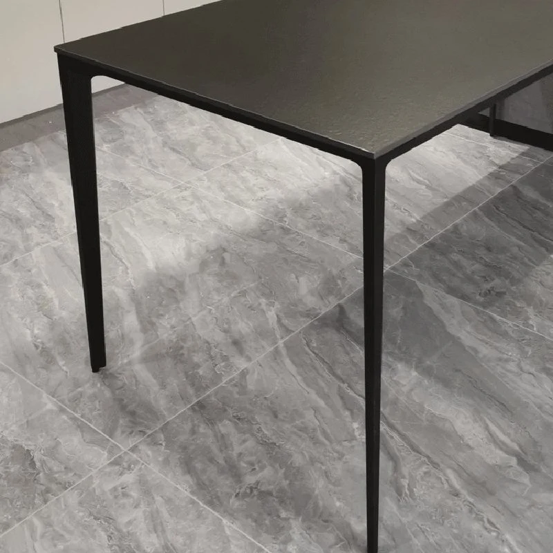 Set da pranzo contemporaneo da 1/4/5 pezzi, mobili rettangolari pietra nero Clearhalo