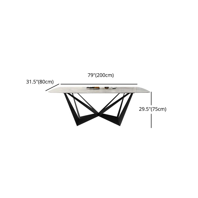 Set da pranzo contemporaneo da 1/4/5 pezzi Set da tavolo da pranzo pietra sinterizzata Clearhalo