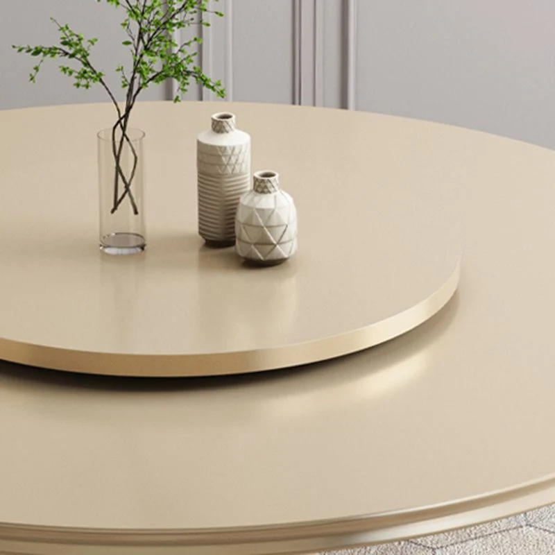Set da pranzo contemporaneo legno massello rotondo da 1/2/5/6/7 pezzi marrone Clearhalo