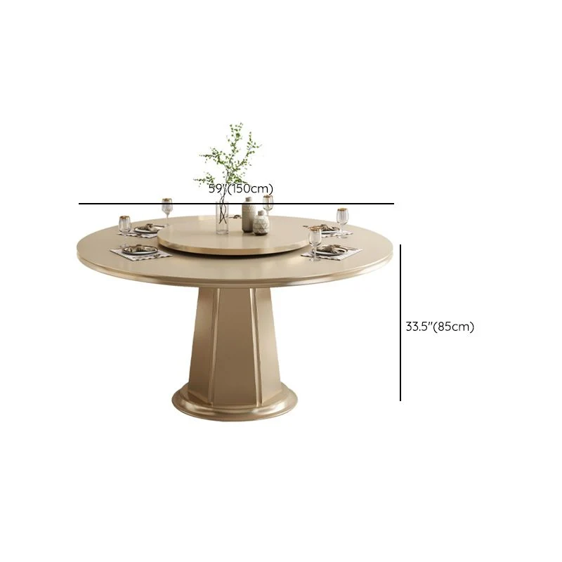 Set da pranzo contemporaneo legno massello rotondo da 1/2/5/6/7 pezzi marrone Clearhalo