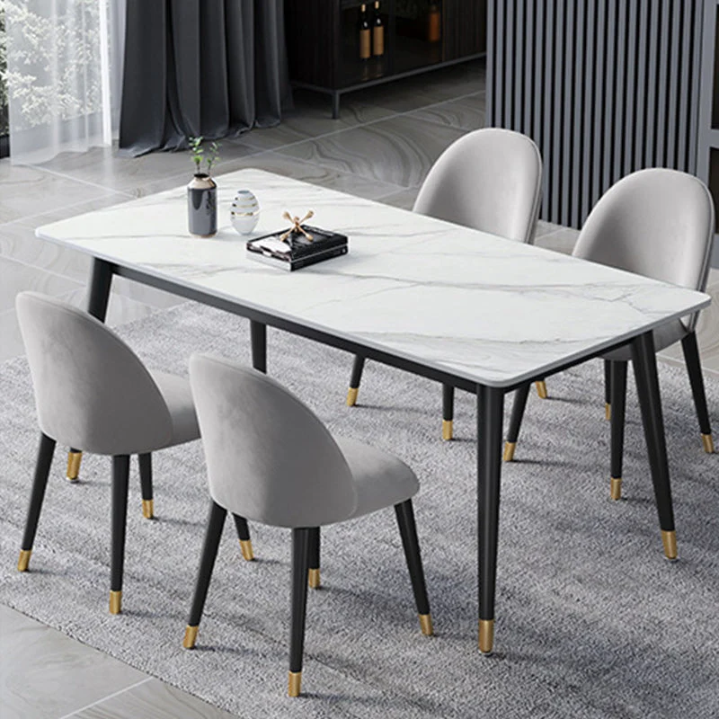 Set da pranzo Glam Style 1/2/3/5/7 pezzi Set da cucina da tavolo bianco-oro per sala da pranzo Clearhalo