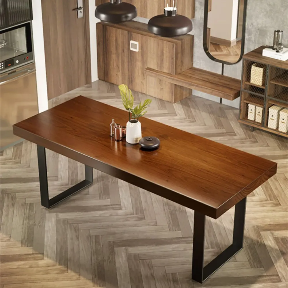 Set da pranzo industriale 1/5/7 pezzi Tavolo da pranzo rettangolare legno di pino per sala da pranzo Clearhalo