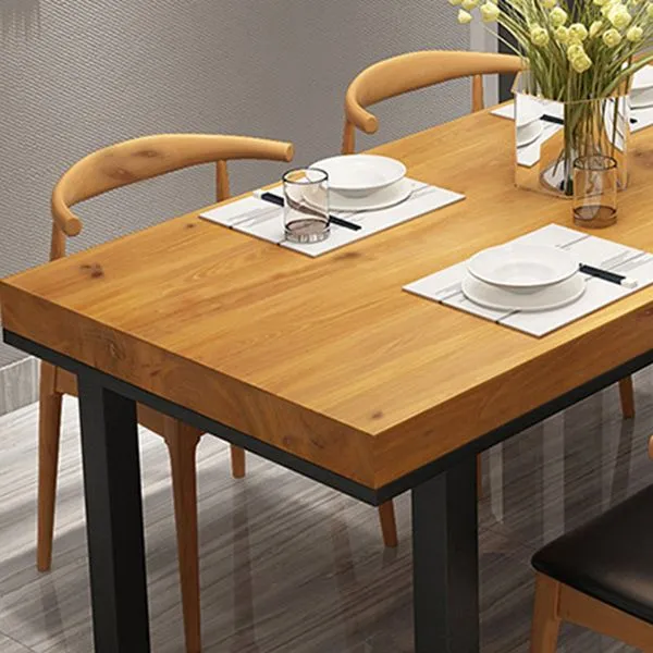 Set da pranzo industriale con finitura legno chiaro Set da pranzo legno di pino da 1/2/5 pezzi Clearhalo