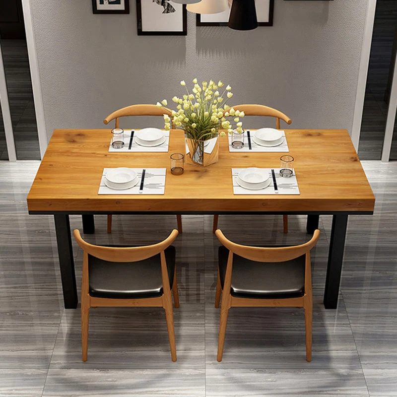 Set da pranzo industriale con finitura legno chiaro Set da pranzo legno di pino da 1/2/5 pezzi Clearhalo