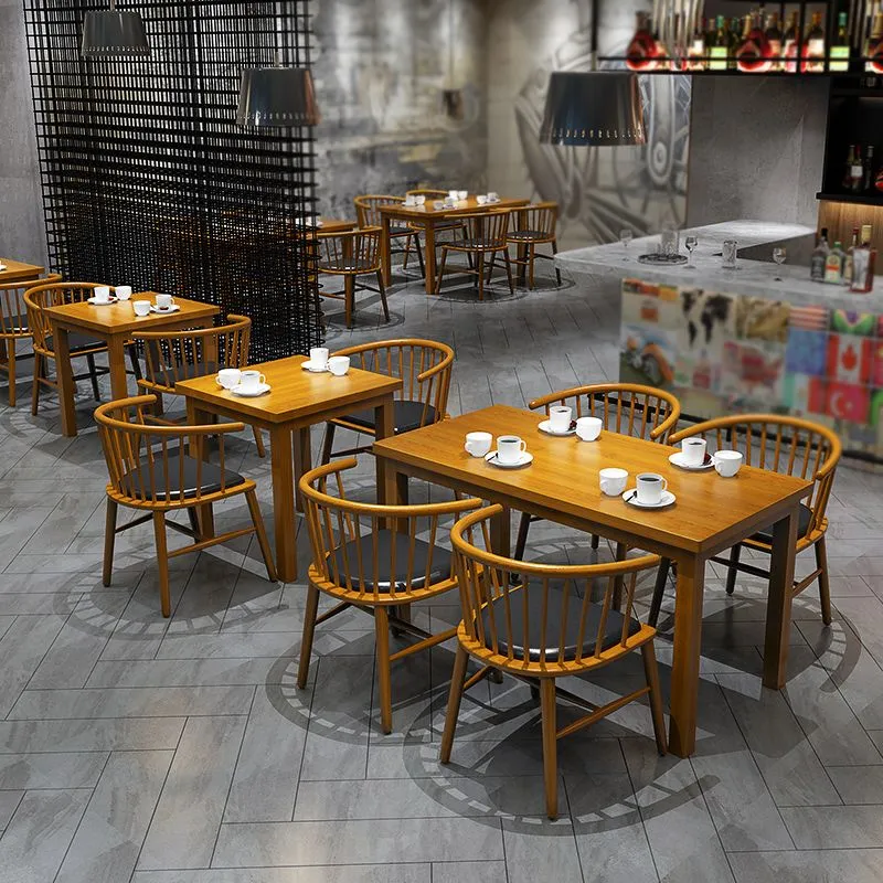 Set da pranzo industriale legno di pino da 1/3/5 pezzi con set da pranzo con tavolo e sedie legno Clearhalo