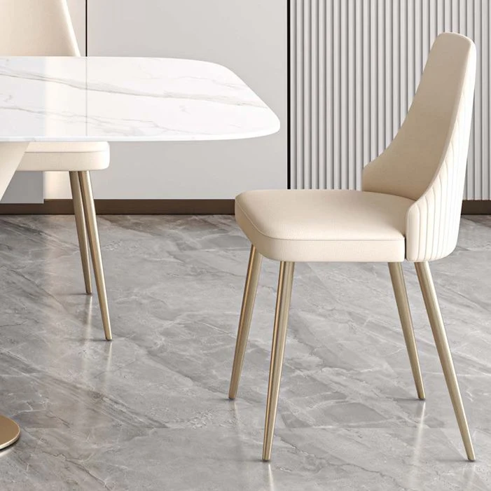 Set da pranzo di lusso con piano pietra sinterizzata Set da tavolo da dinette rettangolare da 1/4/5/7 pezzi Clearhalo