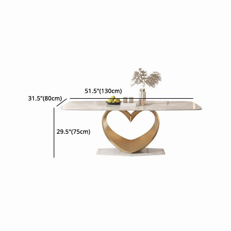 Set da pranzo di lusso con piano pietra sinterizzata Set da tavolo da pranzo rettangolare 1/4/5/7/9 pezzi Clearhalo