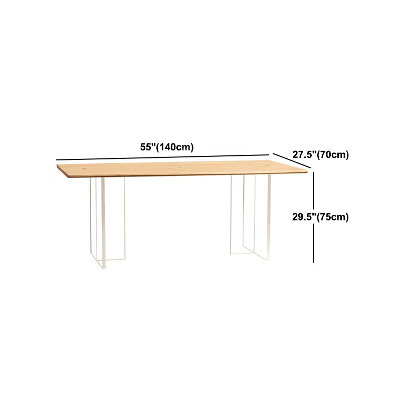 Set da pranzo minimalista legno massello Set di mobili da pranzo rettangolari da 1/2/4/5 pezzi Clearhalo