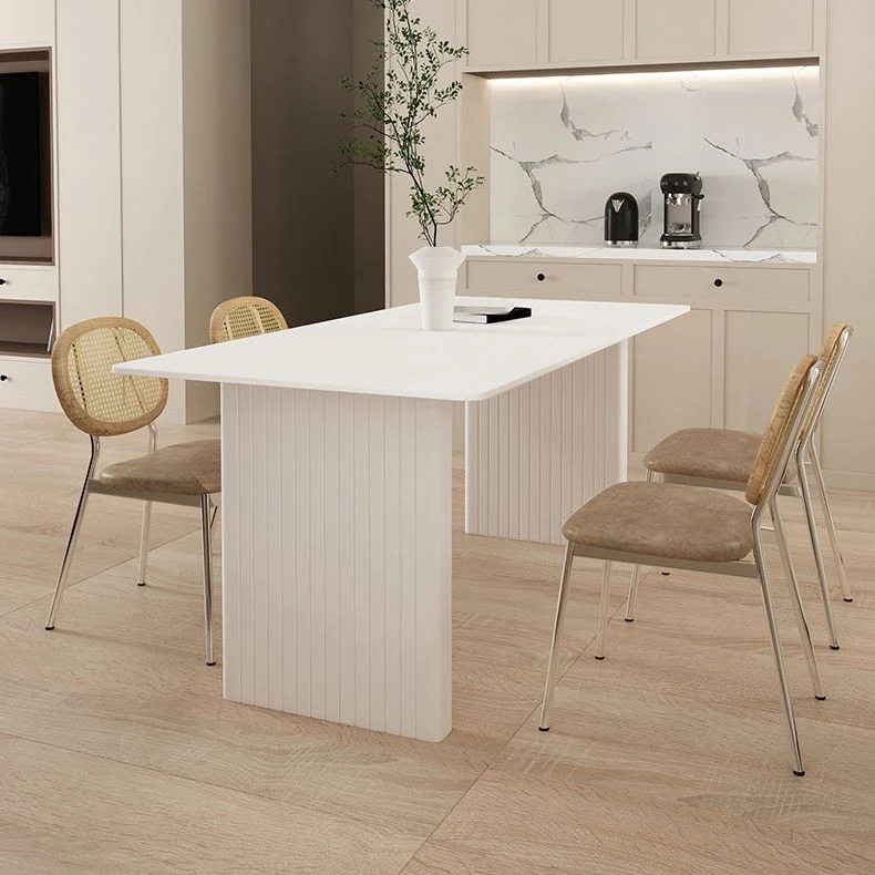 Set da pranzo moderno 1/2/5/7 pezzi Tavolo rettangolare e set da pranzo con base legno massello con sedie Clearhalo