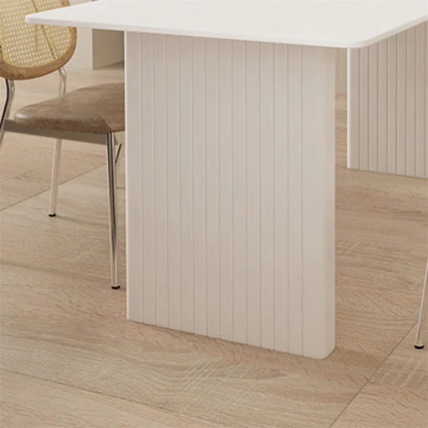 Set da pranzo moderno 1/2/5/7 pezzi Tavolo rettangolare e set da pranzo con base legno massello con sedie Clearhalo