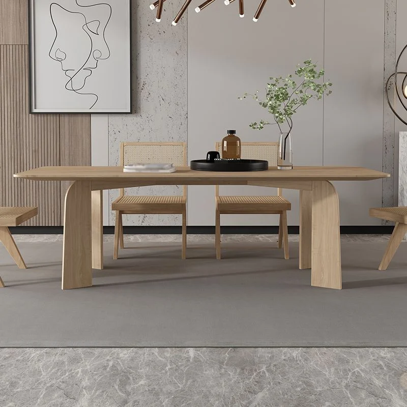 Set da pranzo moderno da 1/2/6/7 pezzi, tavolo da pranzo legno massello con sedie legno Clearhalo