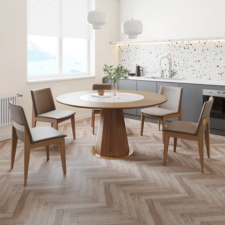 Set da pranzo moderno da 1/3/5/6/7 pezzi Set da tavolo da pranzo legno massello per sale da pranzo Clearhalo