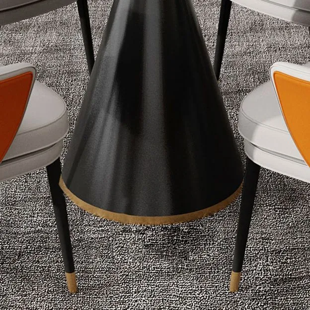 Set da pranzo moderno da 1/4/5 pezzi Set tavolo da pranzo rotondo con sedie pelle Clearhalo