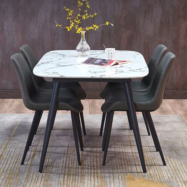 Set da pranzo moderno da 1/4/5/7 pezzi Set da pranzo con tavolo rettangolare con 4 gambe Clearhalo