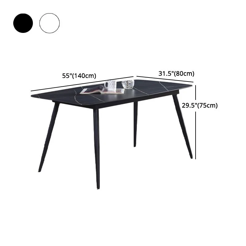 Set da pranzo moderno da 1/4/5/7 pezzi Set da pranzo con tavolo rettangolare con 4 gambe Clearhalo