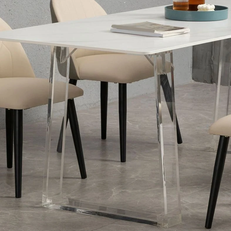 Set da pranzo moderno acrilico rettangolare da 1/2/5 pezzi per uso domestico Clearhalo