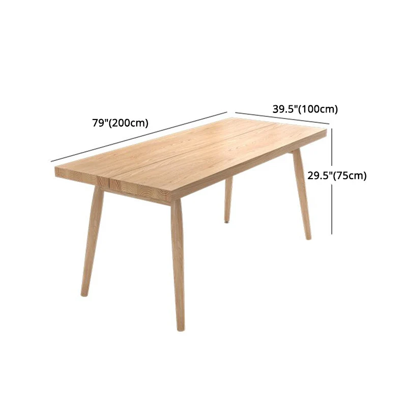 Set da pranzo moderno beige da 1/2/4 pezzi Set da tavolo da pranzo rettangolare legno di frassino Clearhalo