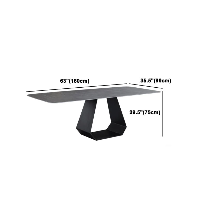 Set da pranzo moderno con piano pietra sinterizzata Set tavolo da pranzo rettangolare 1/3/4/6/7 pezzi Clearhalo