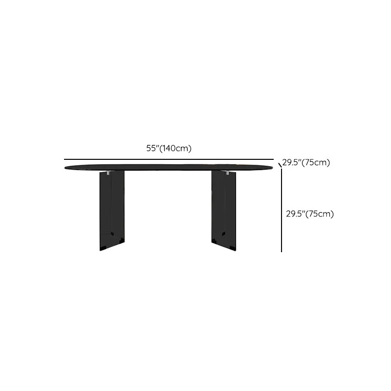 Set da pranzo moderno con piano vetro temperato ovale da 1/2/5/7 pezzi per la casa Clearhalo