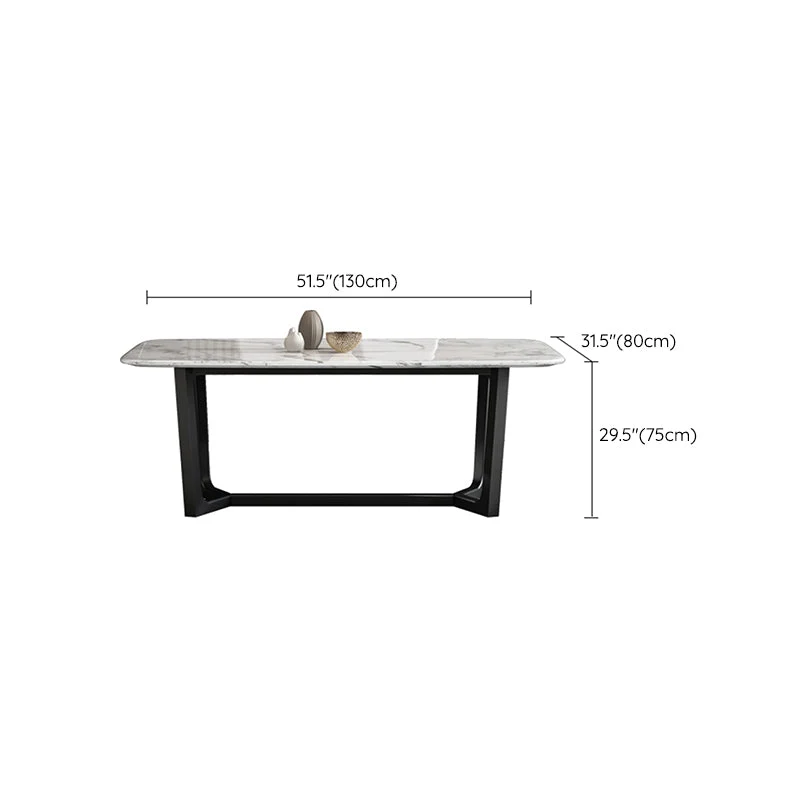 Set da pranzo moderno con struttura legno e piano marmo bianco da 5/7 pezzi per la casa Clearhalo