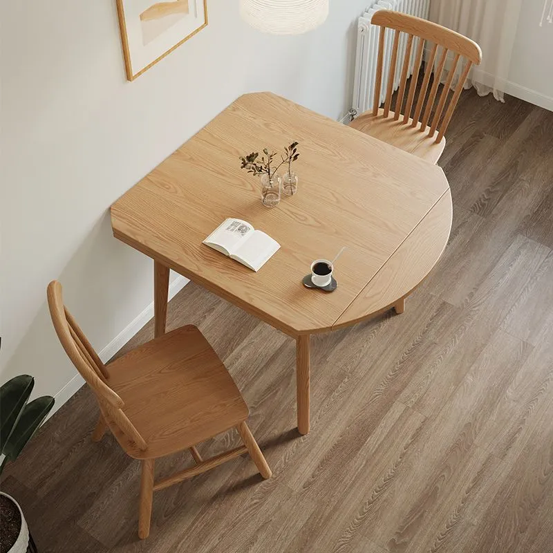 Set da pranzo moderno legno massello da 1/3/5 pezzi colore naturale Clearhalo
