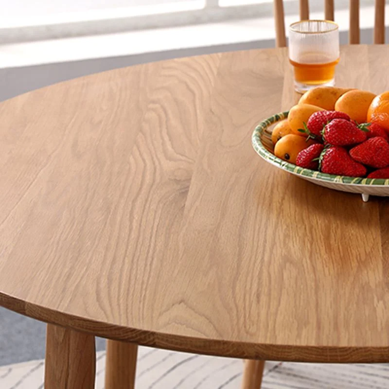Set da pranzo moderno legno di quercia 1/5 pezzi Set da pranzo marrone con sedie legno Clearhalo