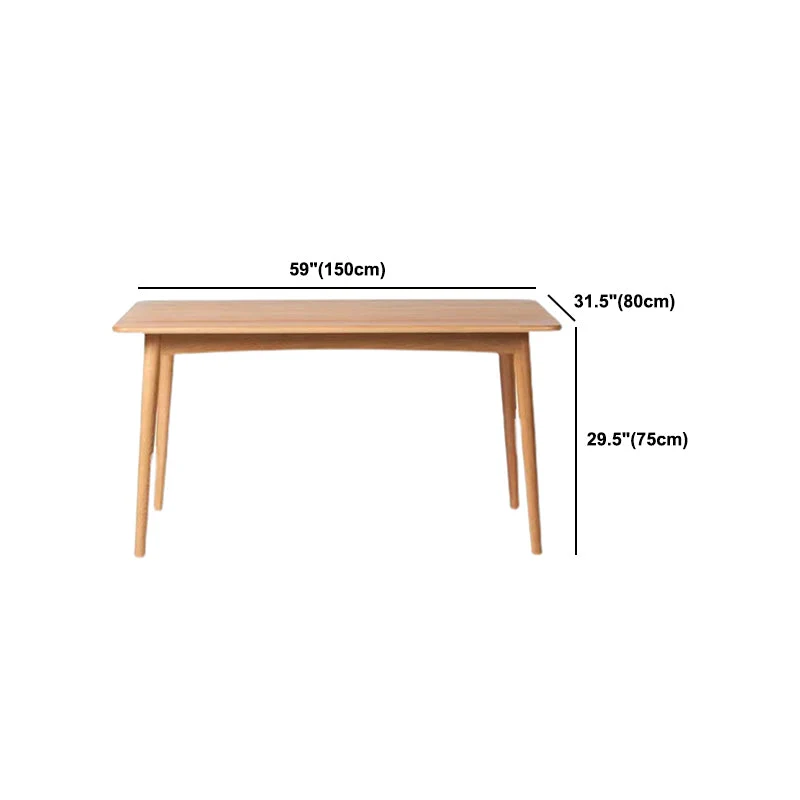 Set da pranzo moderno legno di quercia Set da tavolo da pranzo beige rettangolare da 1/2/5 pezzi Clearhalo
