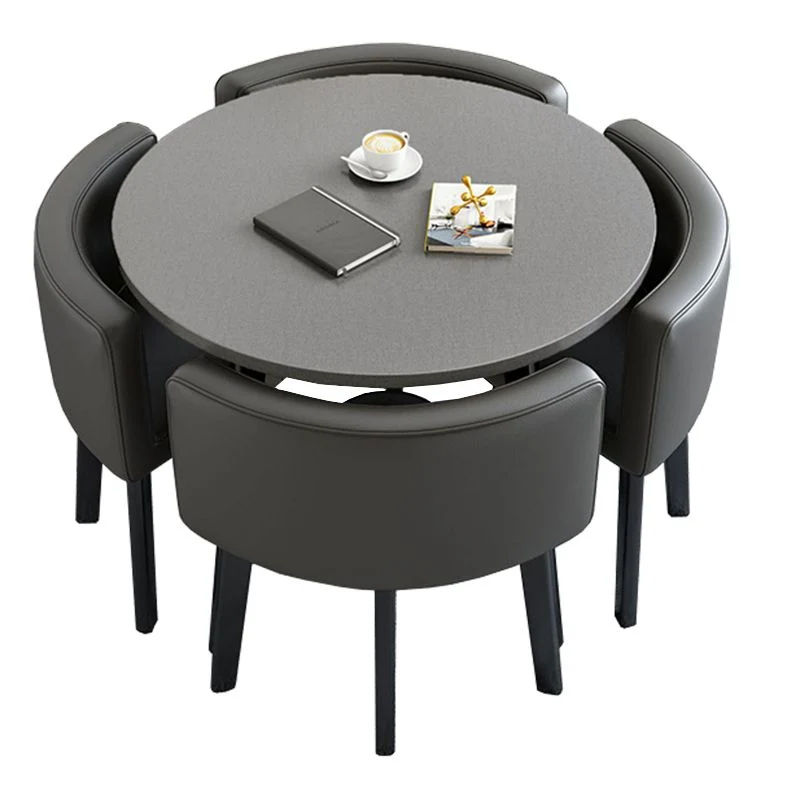Set da pranzo moderno legno Set da pranzo da 5 pezzi per uso domestico Clearhalo