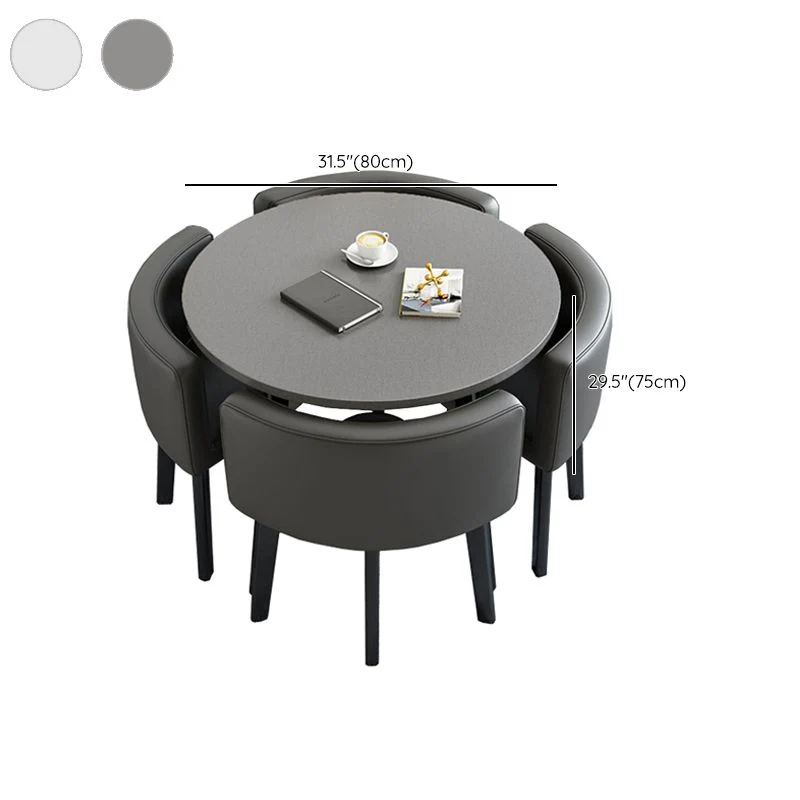 Set da pranzo moderno legno Set da pranzo da 5 pezzi per uso domestico Clearhalo