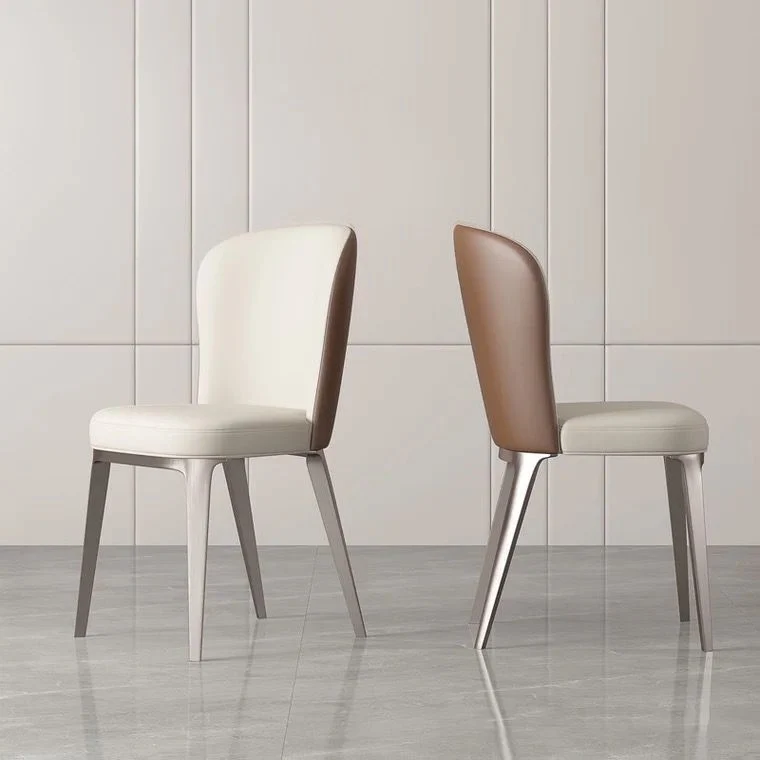 Set da pranzo moderno pelle Tavolo da pranzo rotondo e sedie da 1/4/5/7 pezzi Clearhalo