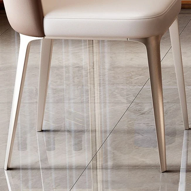 Set da pranzo moderno pelle Tavolo da pranzo rotondo e sedie da 1/4/5/7 pezzi Clearhalo