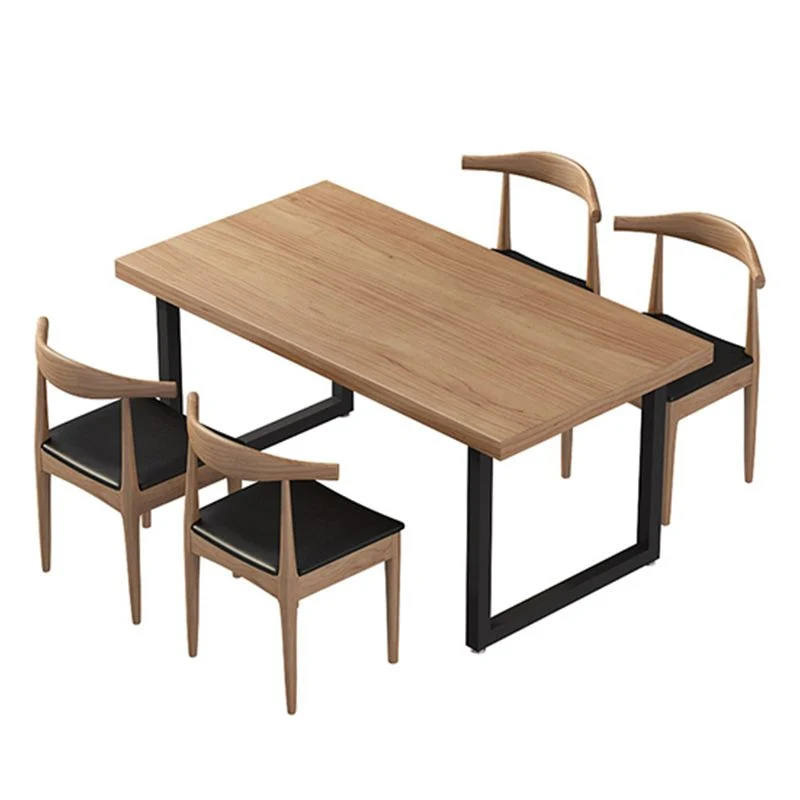 Set da pranzo moderno da 1/5 pezzi Tavolo da pranzo rettangolare legno per cucina Clearhalo
