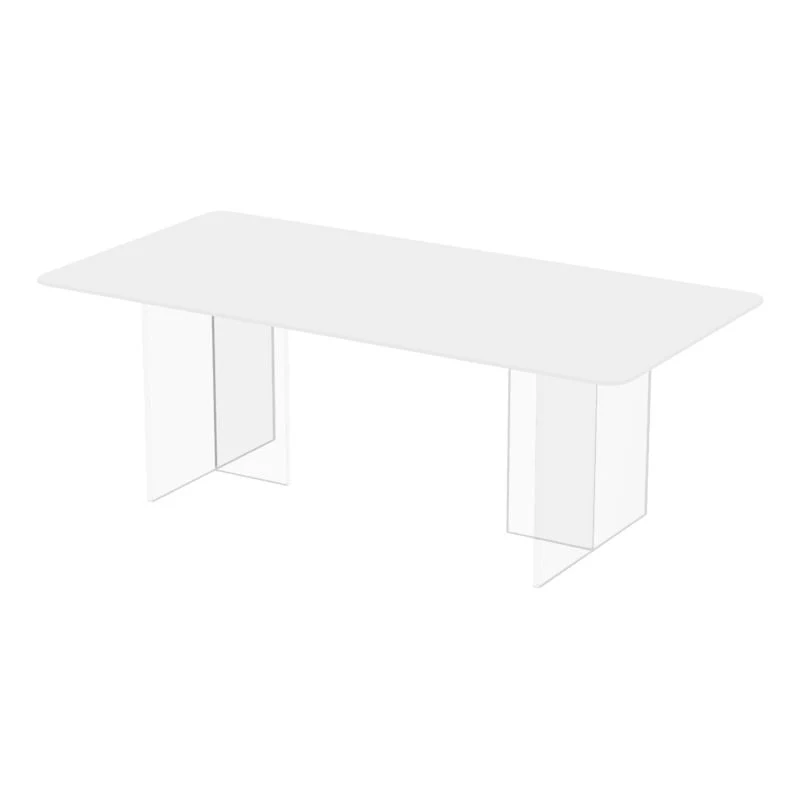 Set da pranzo moderno da 1/7 pezzi Tavolo da pranzo rettangolare pietra per cucina Clearhalo
