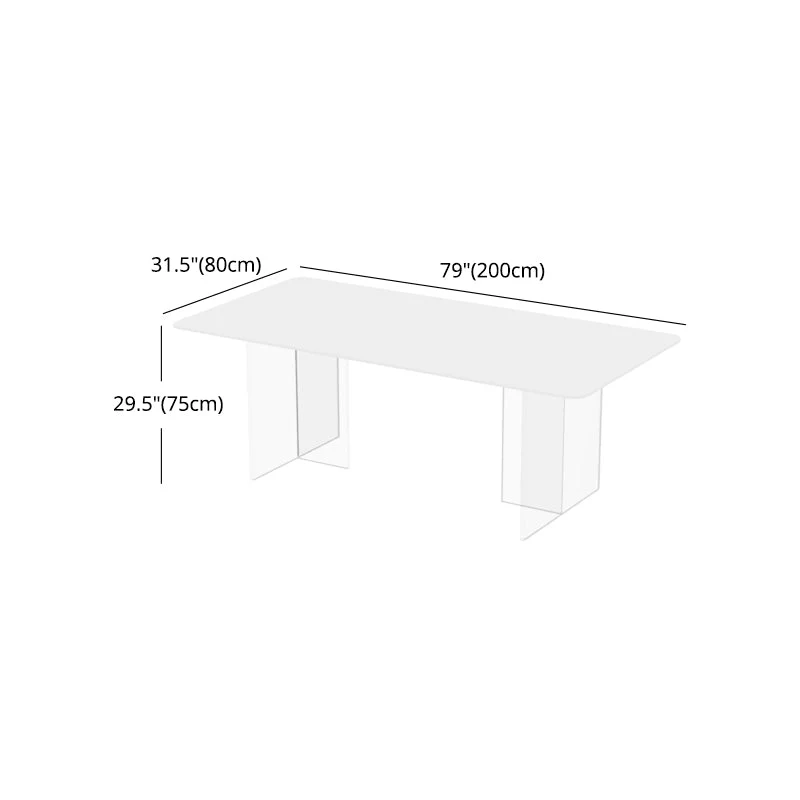 Set da pranzo moderno da 1/7 pezzi Tavolo da pranzo rettangolare pietra per cucina Clearhalo