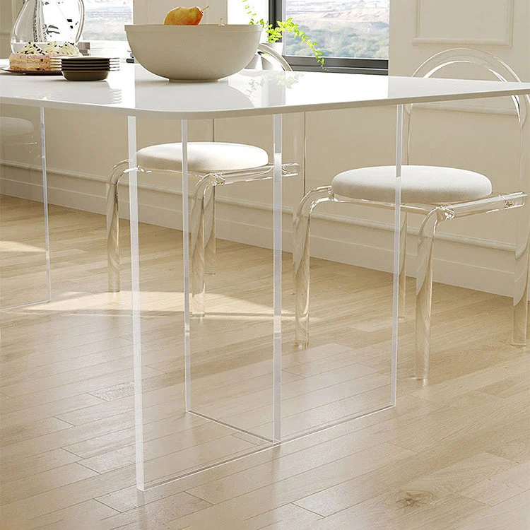 Set da pranzo moderno da 1/7 pezzi Tavolo da pranzo rettangolare pietra per cucina Clearhalo