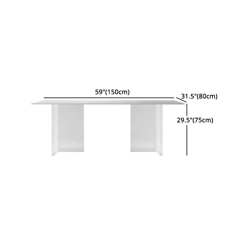 Set da pranzo moderno da 1/7 pezzi Tavolo da pranzo rettangolare pietra per ristorante Clearhalo