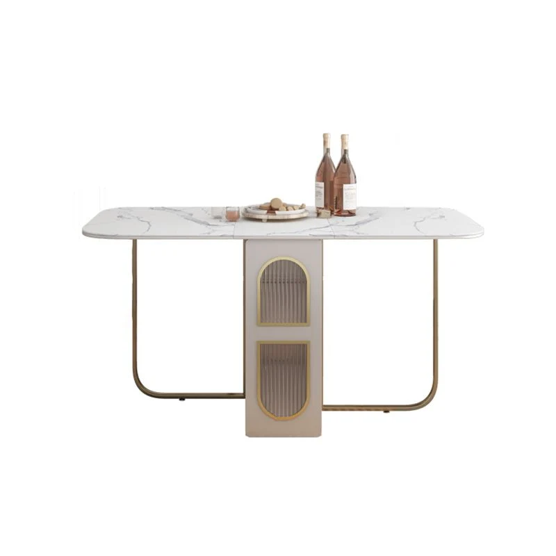 Set da pranzo moderno pieghevole multiuso pietra sinterizzata da 1/3/5/7 pezzi per la casa Clearhalo