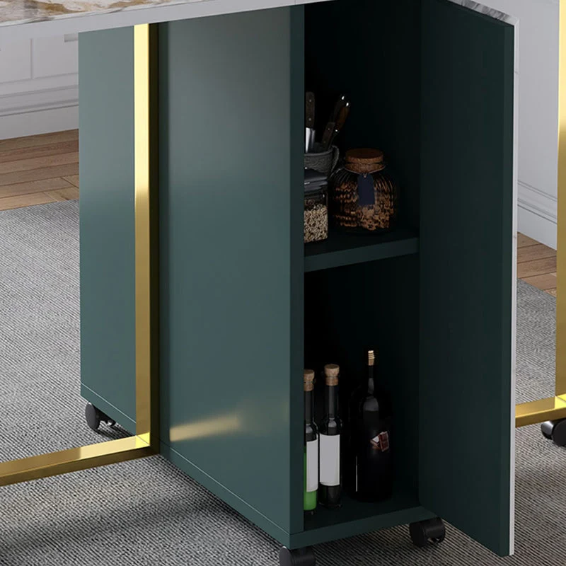 Set da pranzo moderno pieghevole Set da tavolo da pranzo pietra sinterizzata bianca rettangolare da 1/2/3/5 pezzi Clearhalo