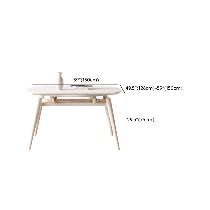 Set da pranzo moderno pietra sinterizzata da 1/5/7/9 pezzi bianco Clearhalo