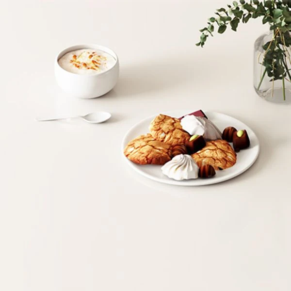 Set da pranzo moderno pietra sinterizzata da 1/5/7/9 pezzi bianco Clearhalo